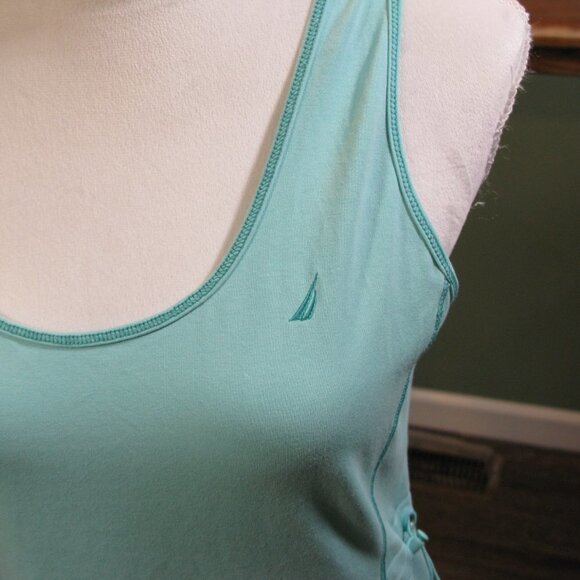 Nautica Sea Foam Green Adjustable Sides Athletic Tank Size Medium - Picture 3 of 5
